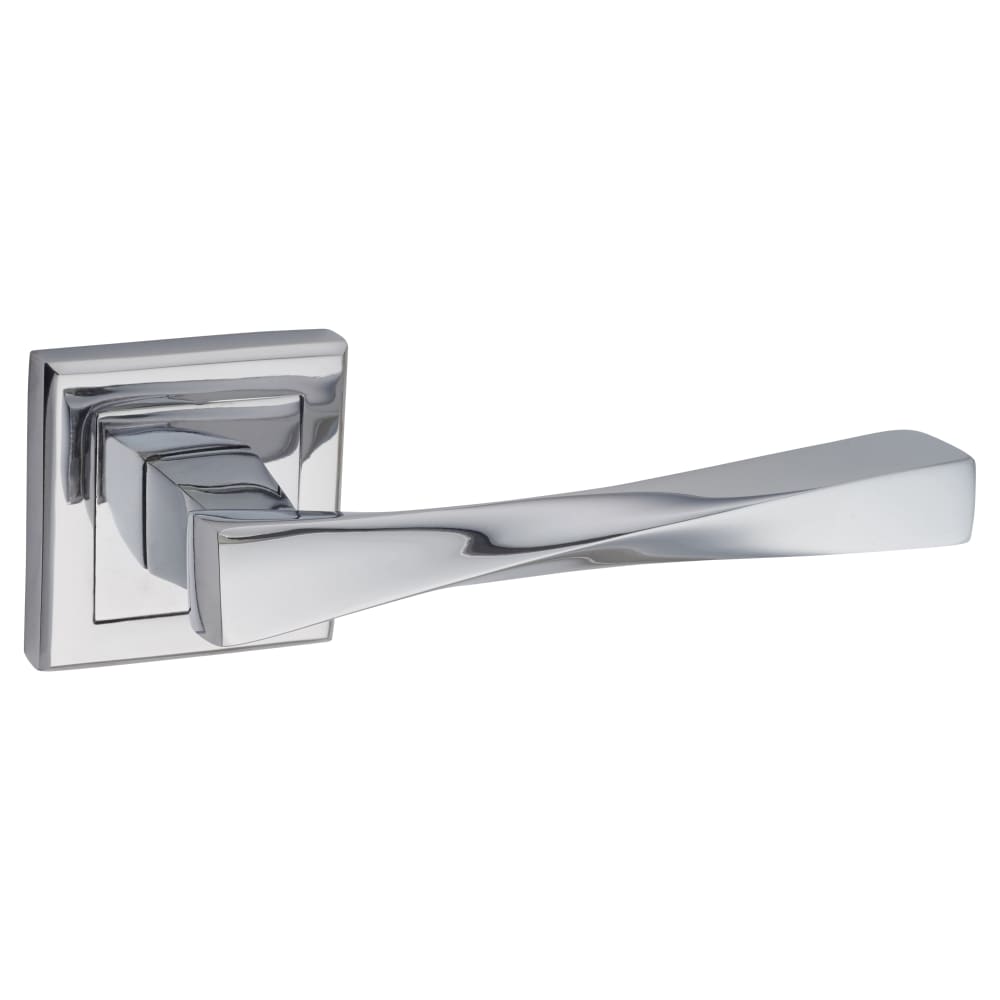 Altro Spirit Door Handle on Square Rose - Polished Chrome