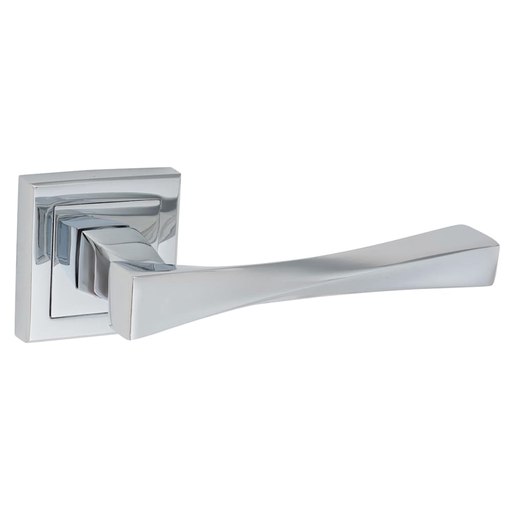 Altro Spirit Door Handle on Square Rose - Polished Chrome
