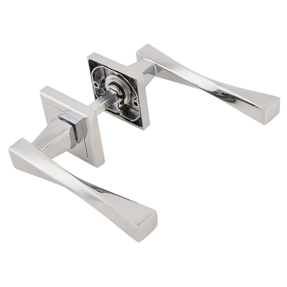Altro Spirit Door Handle on Square Rose - Polished Chrome