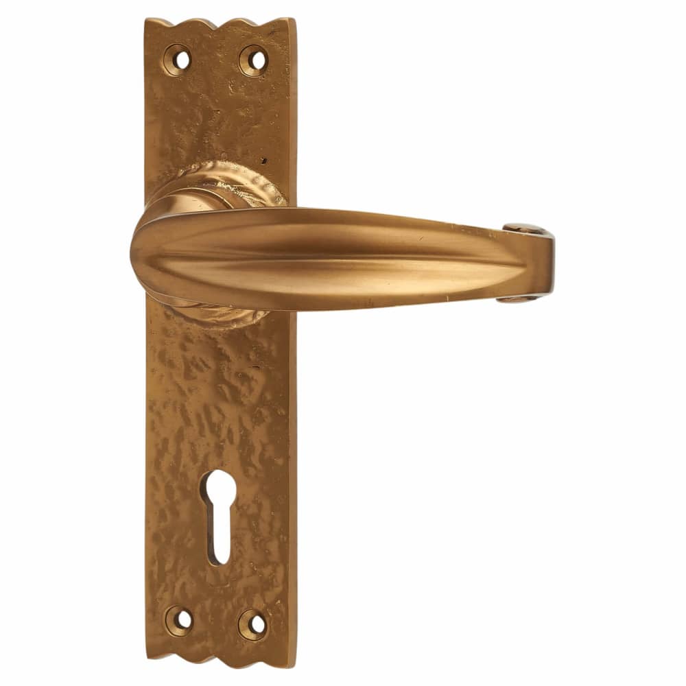 Olde Forge Tudor Lock Door Handle - Keyhole - 152 x 38mm - Antique Bronze