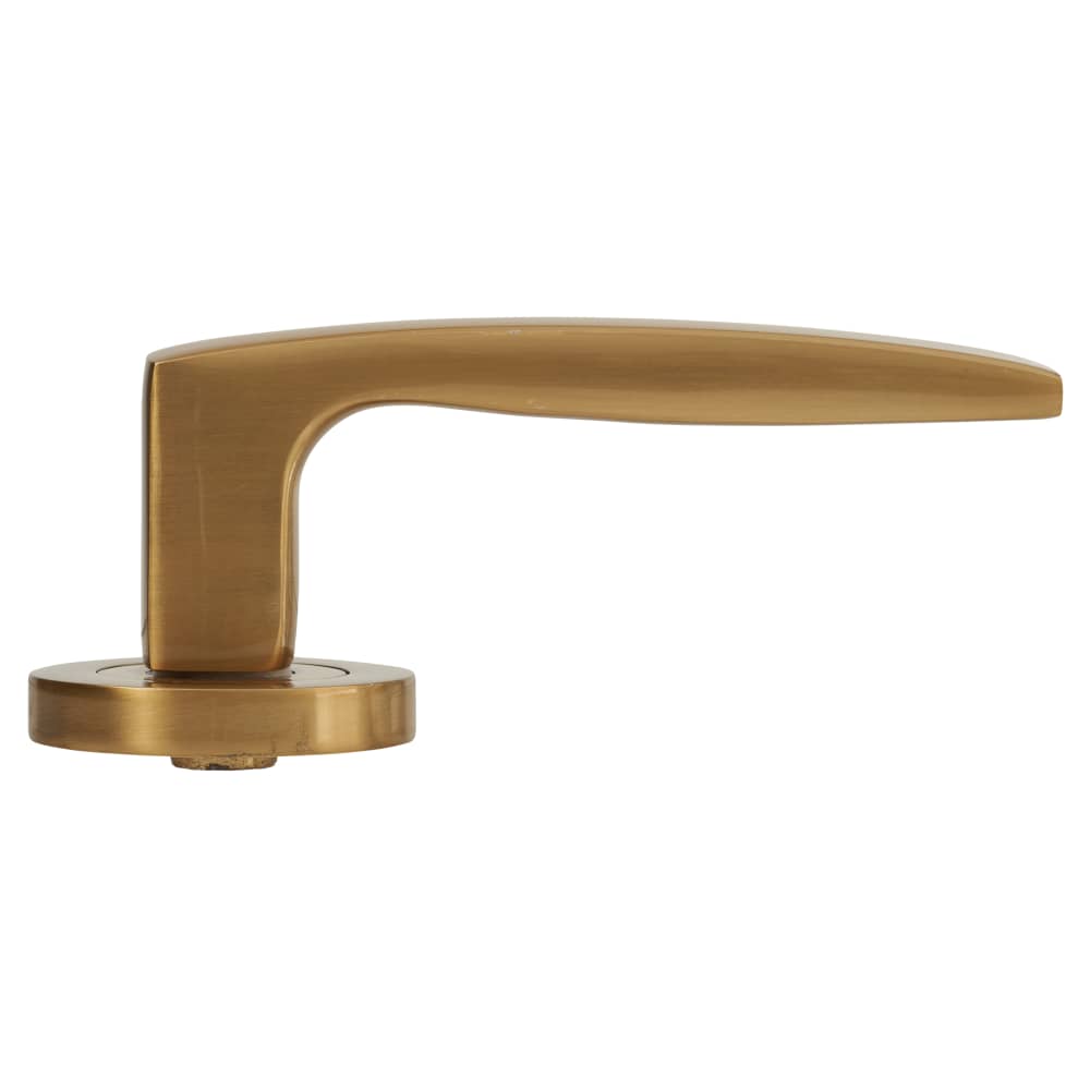 Hampstead Ivy Door Handle on Rose - Satin Brass 