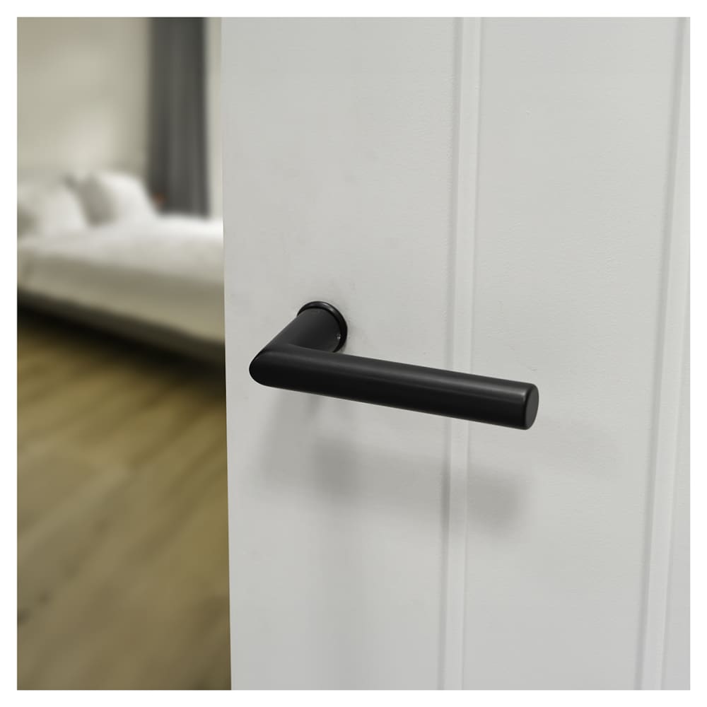 Hoppe Mini Rose Amsterdam Door Handle on Rose - Matt Black