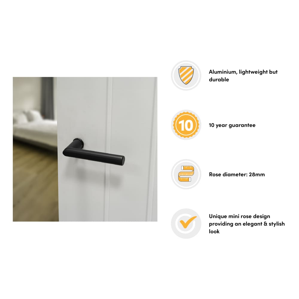 Hoppe Mini Rose Amsterdam Door Handle on Rose - Matt Black