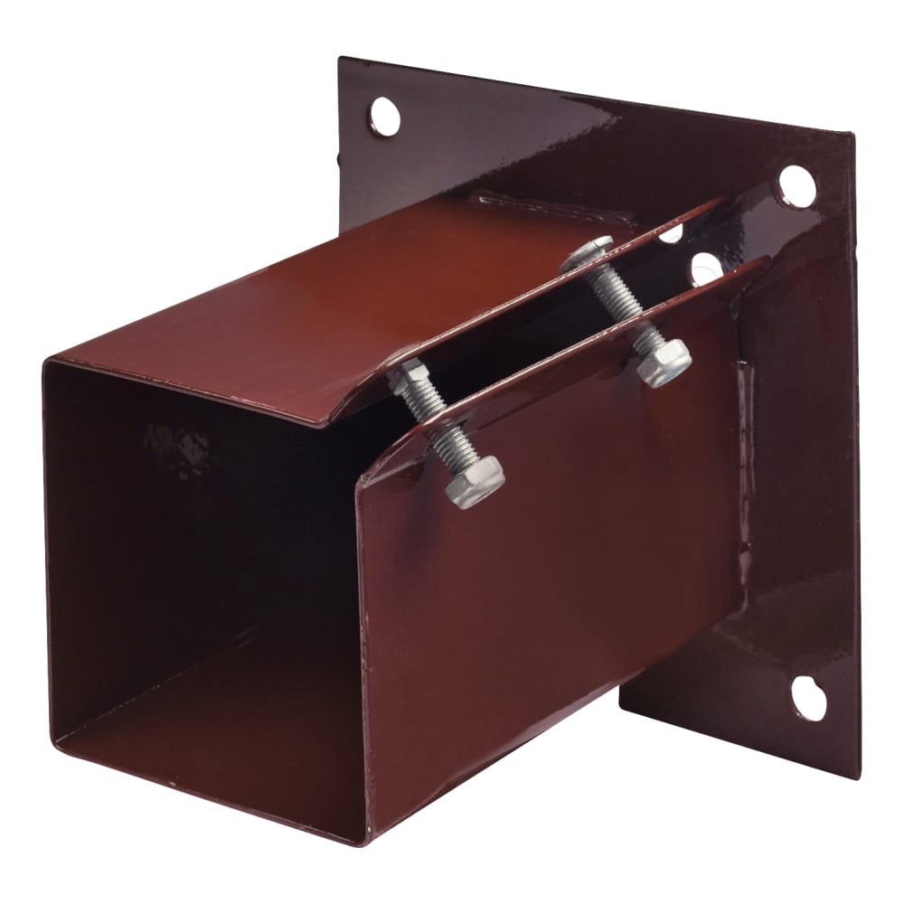 TIMCO Bolt Down Fence Post Shoe - Bolt Secure - 100 x 100mm - Oxide Red