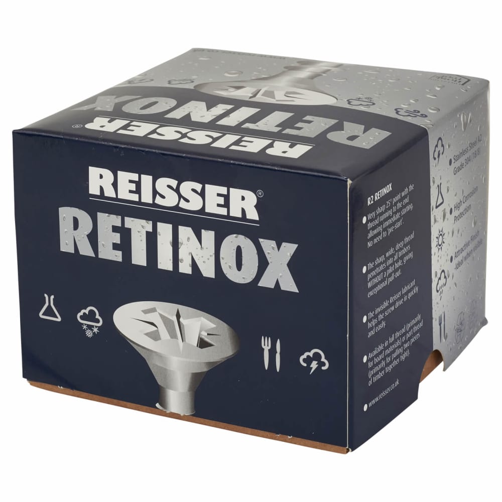Reisser R2 Retinox Pozi Countersunk Wood Screws - 6.0 x 50mm - A2 Stainless Steel - Pack of 200