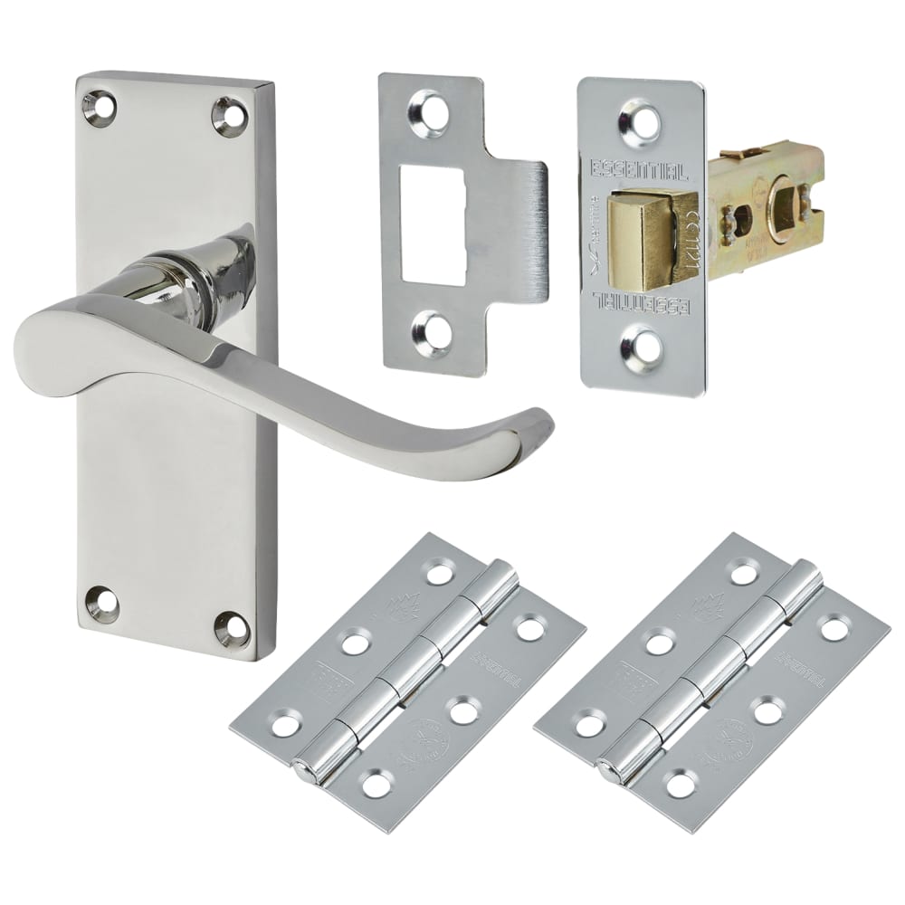Touchpoint Budget Scroll Latch Door Handle Kit - Polished Chrome