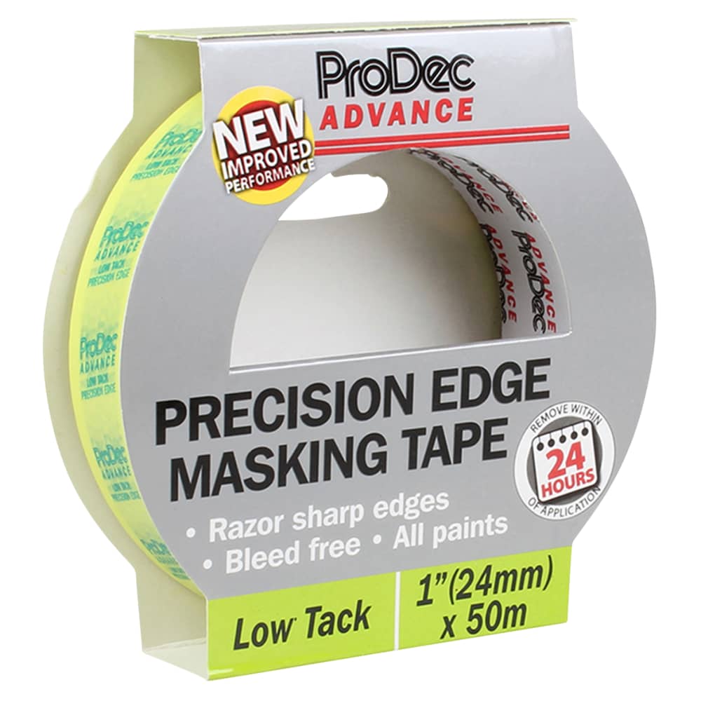 ProDec Advance Low Tack Precision Edge Masking Tape - 24mm x 50m - Yellow
