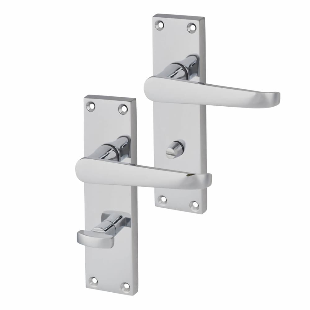 Touchpoint Mia Budget Straight Bathroom Door Handle - 153 x 42mm - Polished Chrome