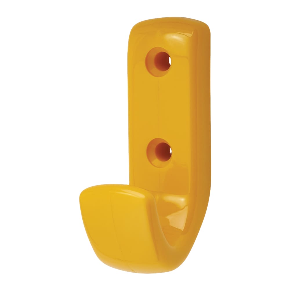 Hoppe AR618 Nylon Single Coat Hook Face Fix - 62 x 20 x 35mm - Golden Yellow