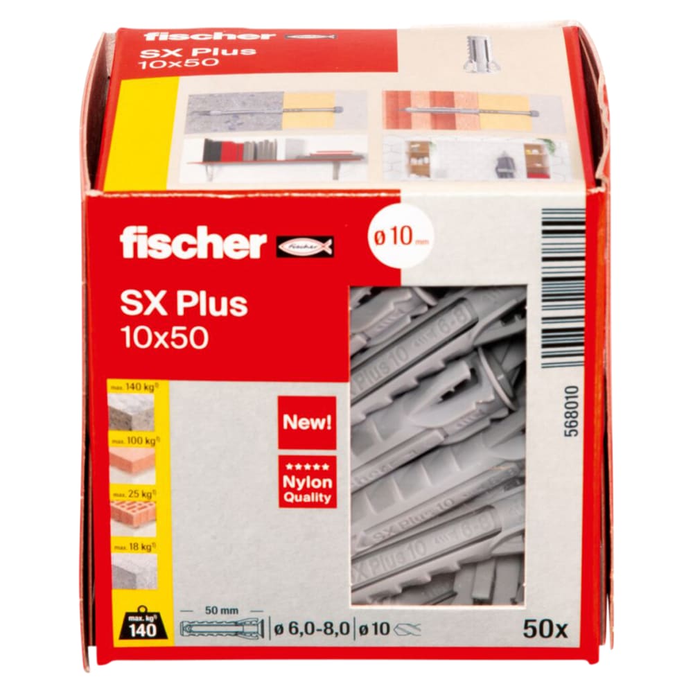 Fischer Tasselli In Nylon SX 5x25 K | Blister Da 50 Pezzi | Fissaggio Universale - 4