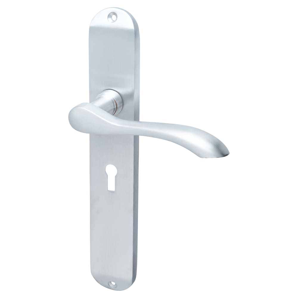 Hampstead Altea Lock Door Handle - Keyhole - 240 x 41mm - Satin Chrome
