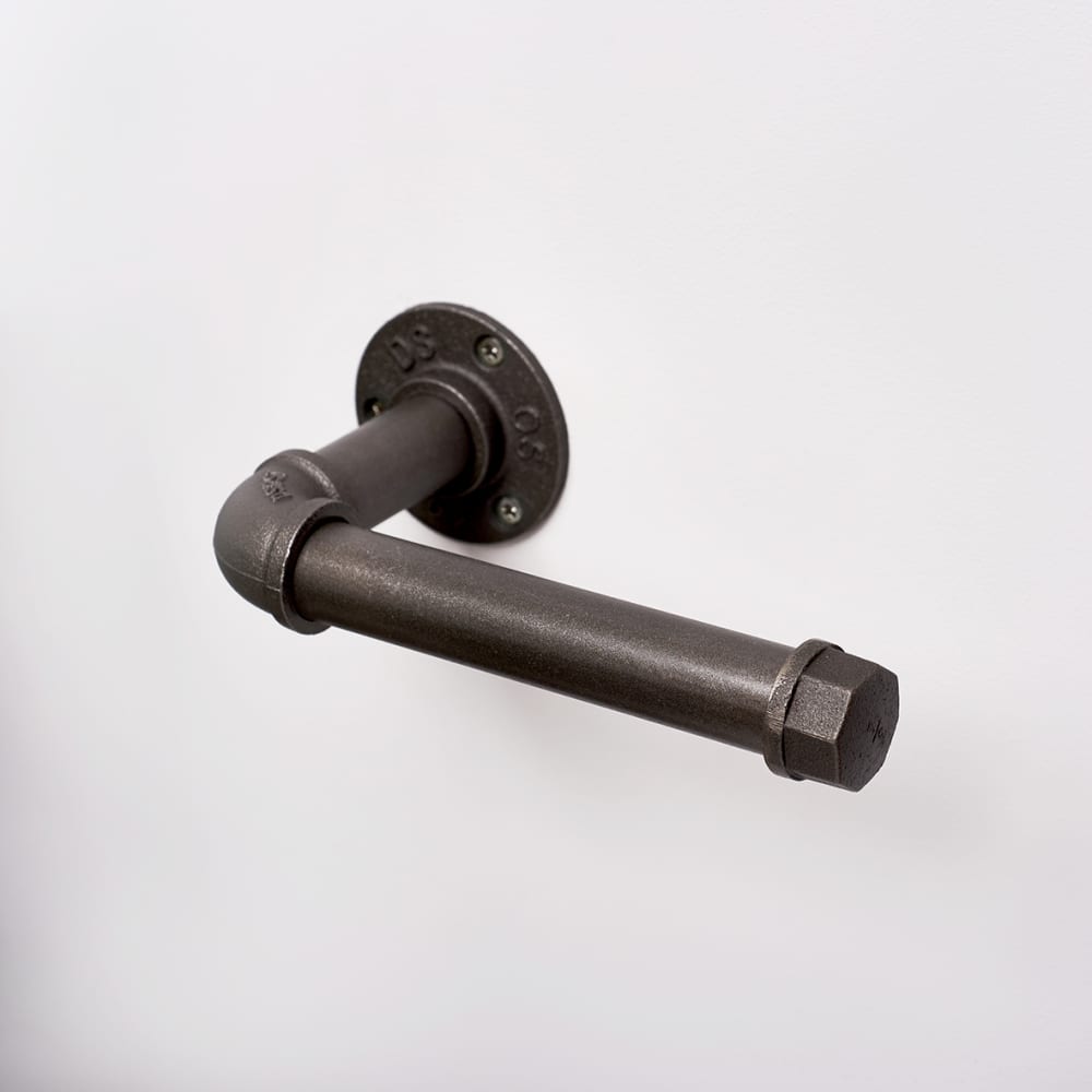 Altro 1/2" Pipe Round Toilet Roll Holder Kit - Grey