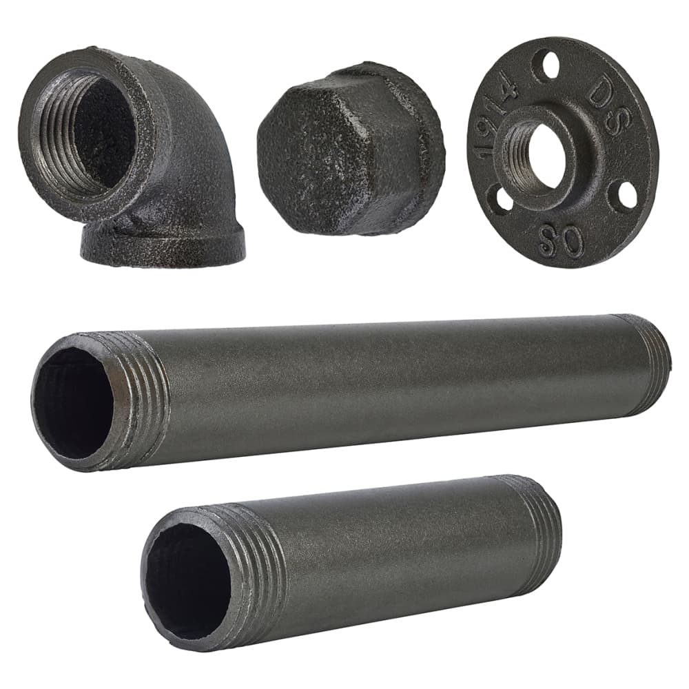 Altro 1/2" Pipe Round Toilet Roll Holder Kit - Grey