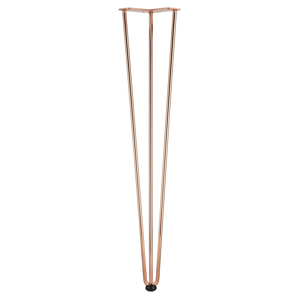 Rothley Hairpin Leg - 3 Pin - 710mm Height - Polished Copper