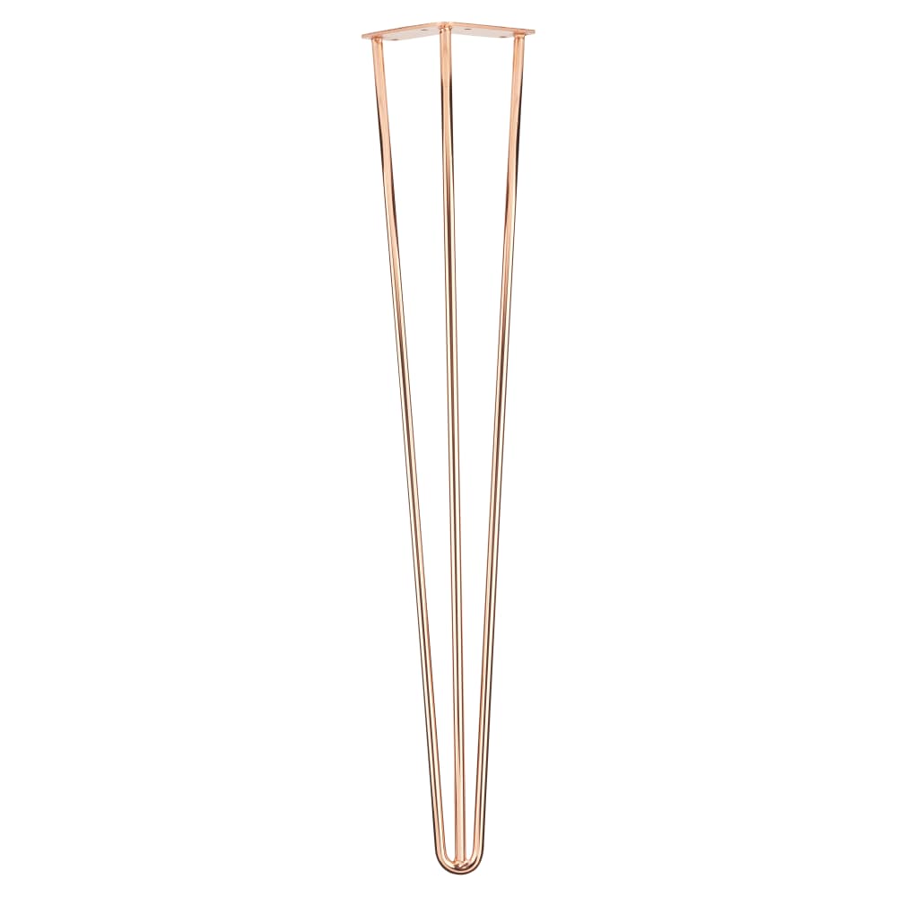 Rothley Hairpin Leg - 3 Pin - 710mm Height - Polished Copper
