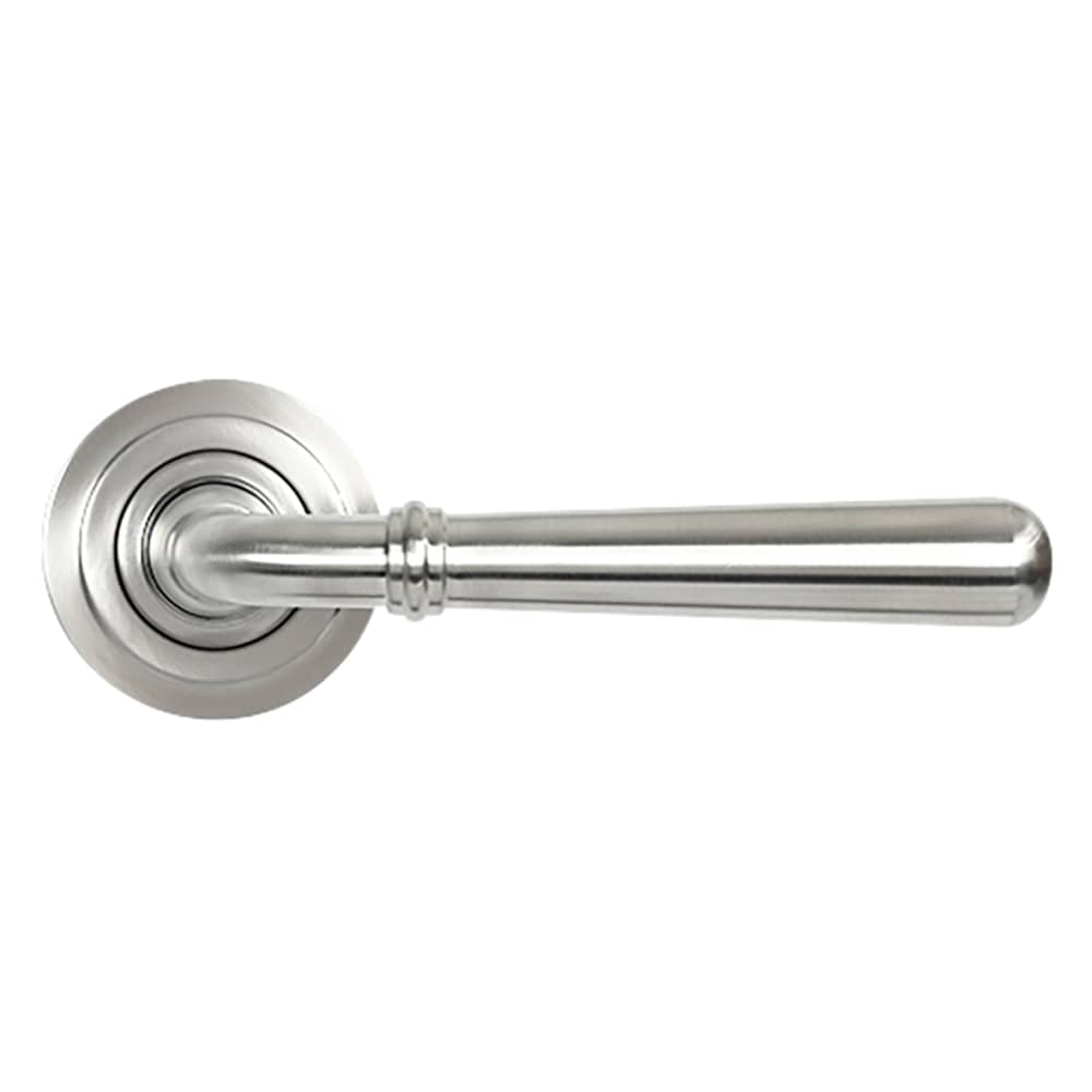 From The Anvil Newbury Door Handle on Art Deco Rose - Satin Stainless Steel
