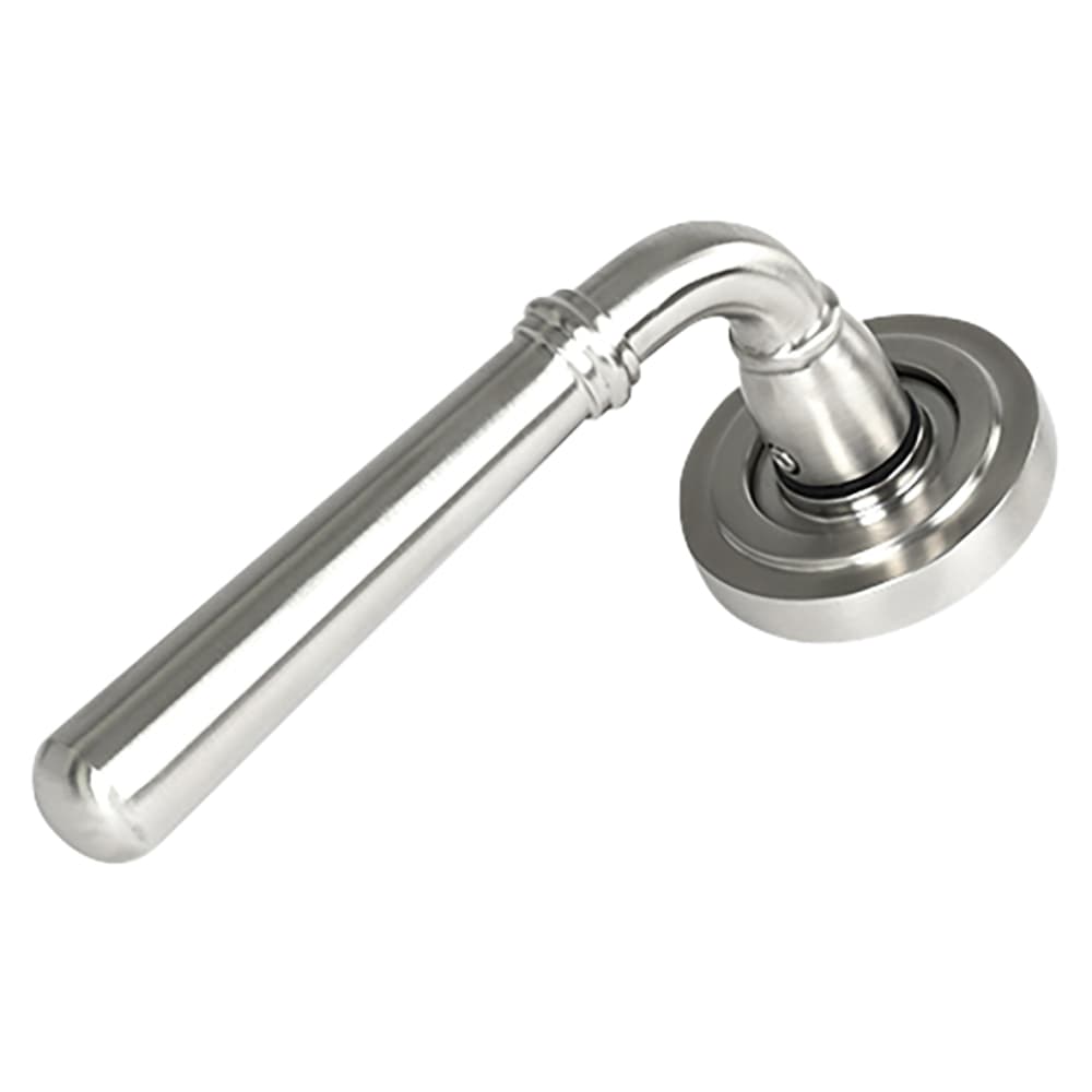 From The Anvil Newbury Door Handle on Art Deco Rose - Satin Stainless Steel