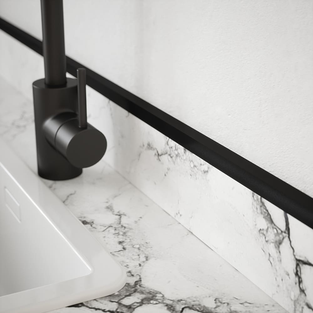 Rothley 2500mm Aluminium Angle - Unequal Sided - 15.5 x 27.5 x 1mm - Matt Black