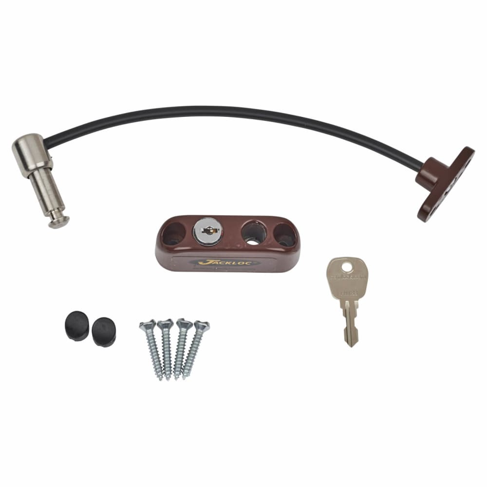 Jackloc Pro-5 Key-Locking Cable Window Restrictor – Brown