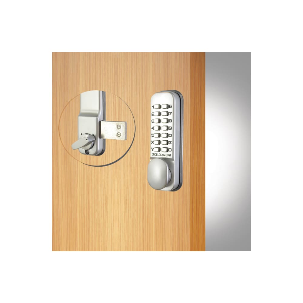 Codelocks CL100 Surface Deadbolt Push Button Code Lock - Satin Chrome