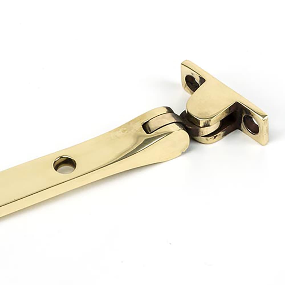 From The Anvil Reeded Casement Window Stay - 8"/200mm Length - Aged Brass