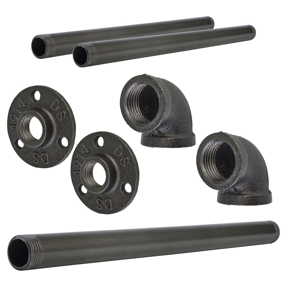 Altro 1/2" Single Pipe Wardrobe Rail Kit - Grey