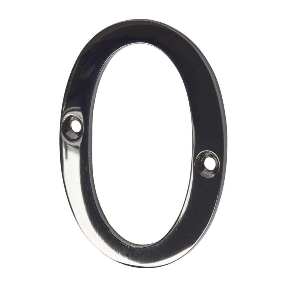 Altro 76mm Screw Fix Door Numeral - 0 - Black Nickel