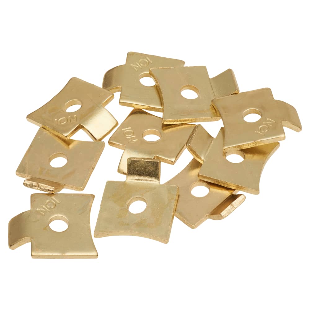 Altro Standard Flat Bookcase Clip - Electro Brass Plated - Pack of 10