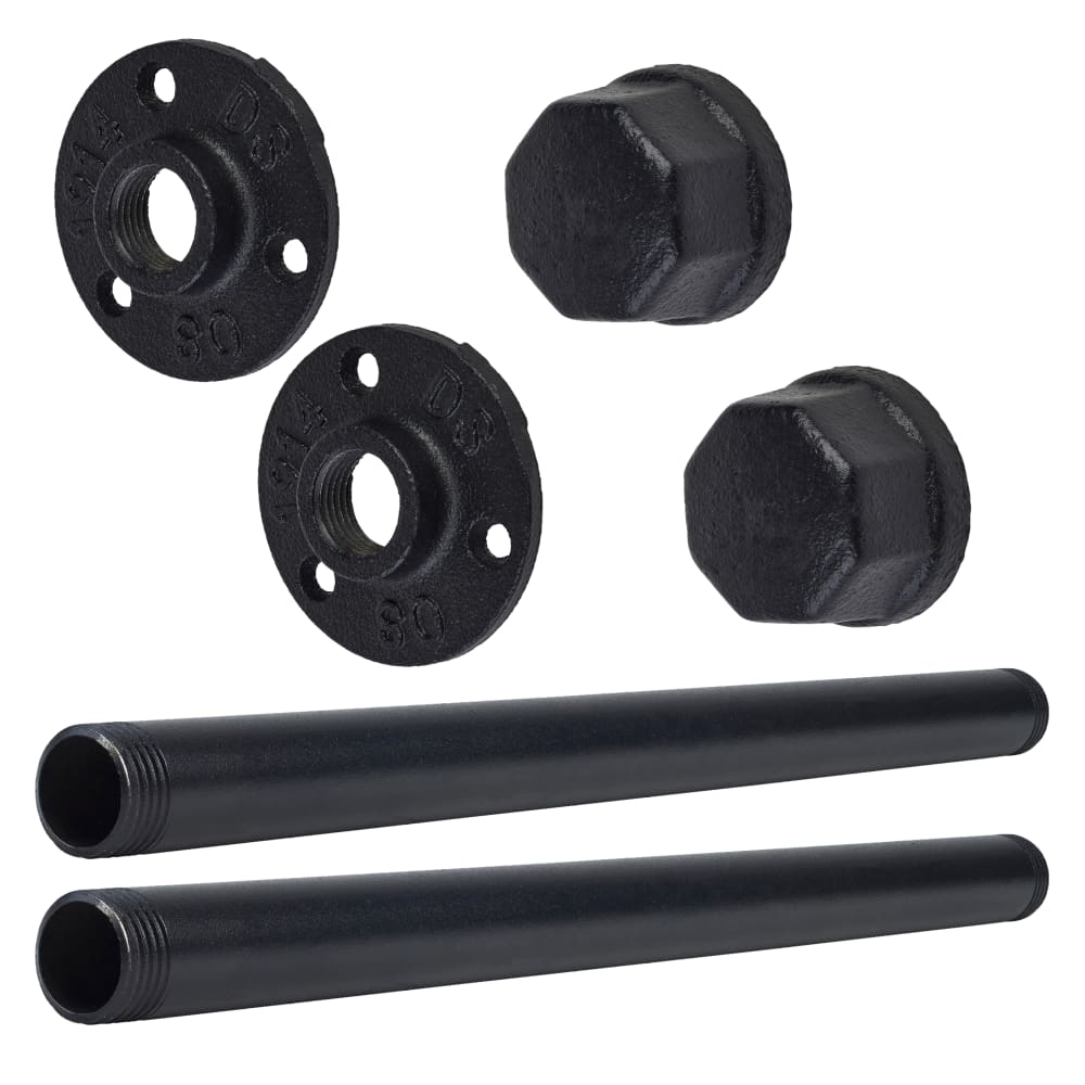 Altro 1/2" Pipe Shelf Brackets - Black - Pack of 2