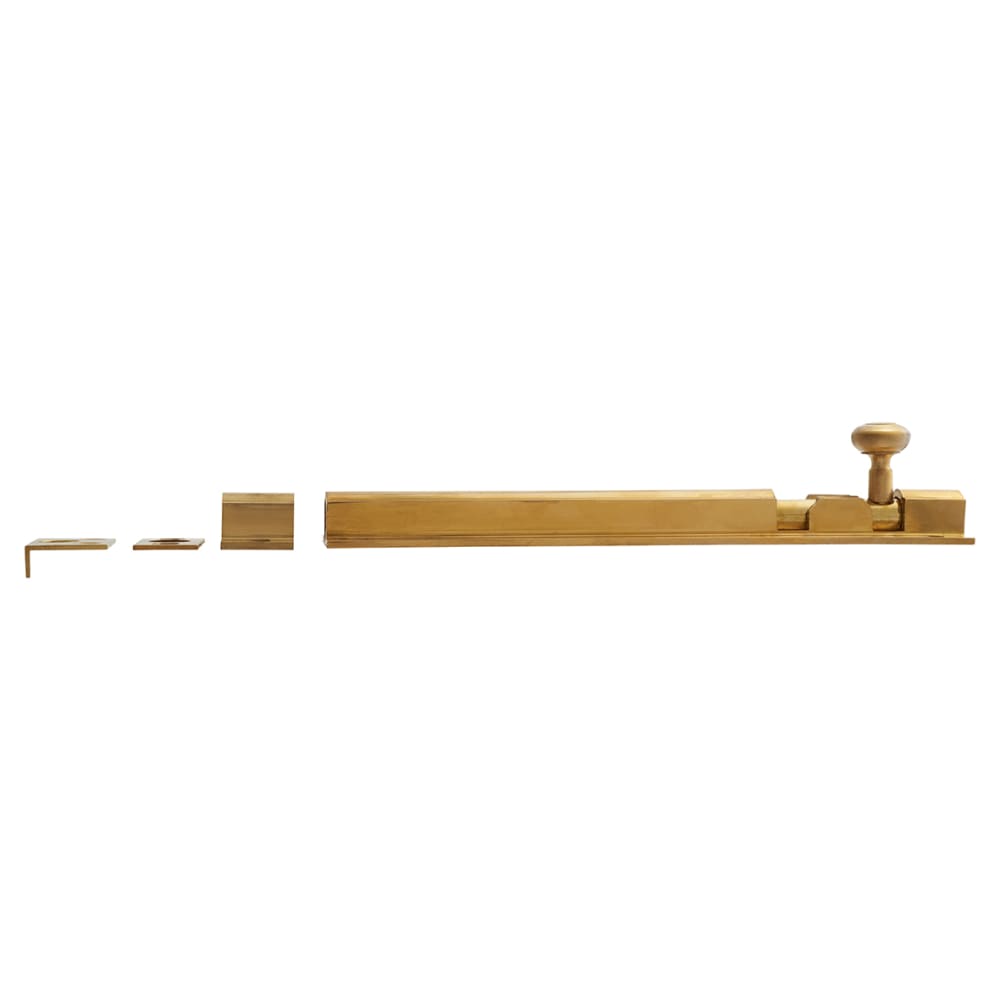Decorative Straight Barrel Bolt - 200 x 38mm - Polished Brass