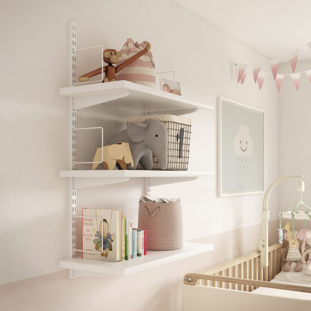 Rothley Twin Slot Shelf Bracket - 470mm Length - Matt White