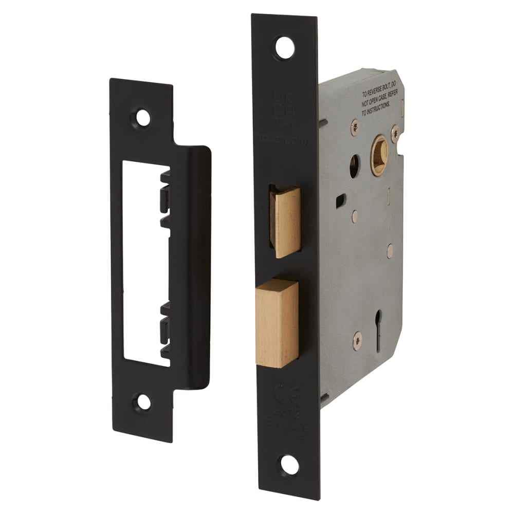 Touchpoint Contract 3 Lever Sashlock - 76mm Case - 57mm Backset - Matt Black