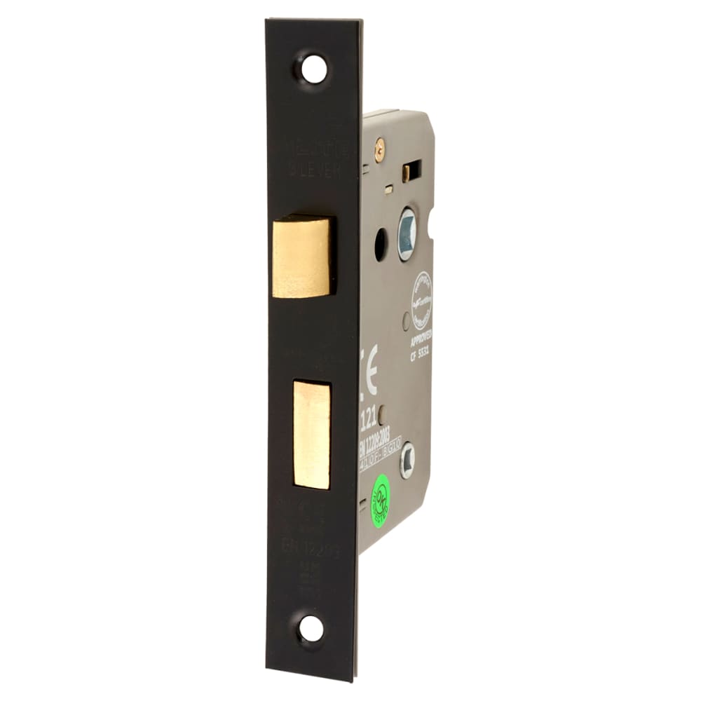 Bathroom Lock - 63mm Case - 44mm Backset - Matt Black