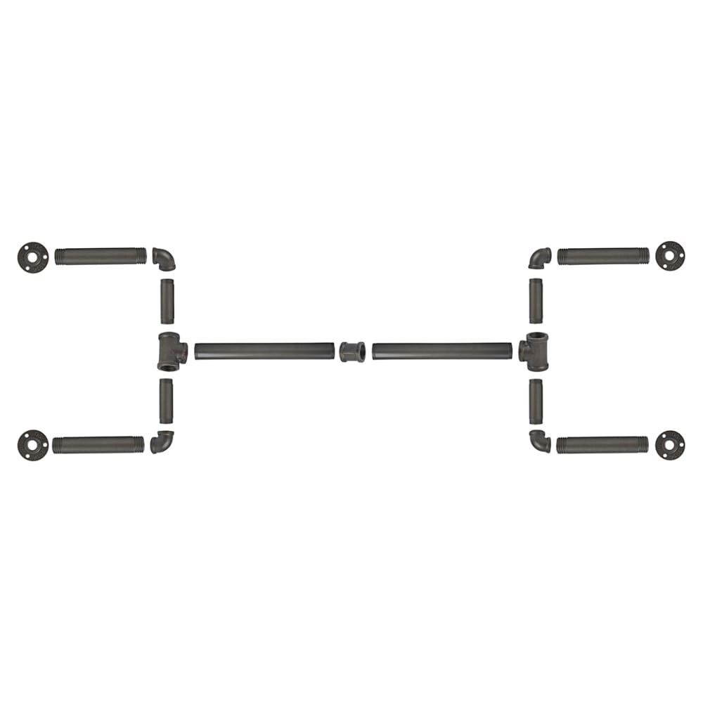 Altro 1/2" Pipe Wardrobe Rail Kit - Grey