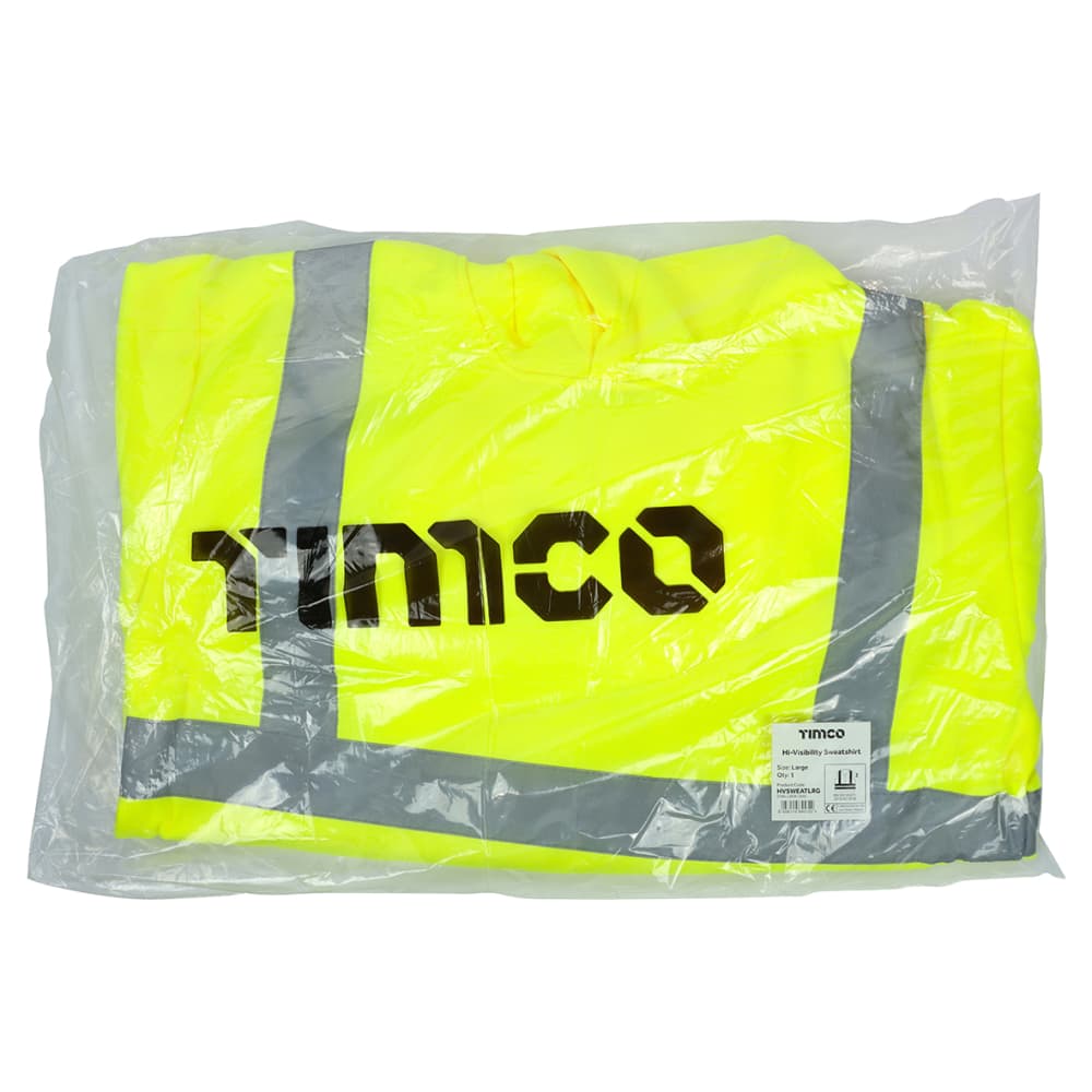 TIMCO Hi Visibility Hoodie - Yellow - Large