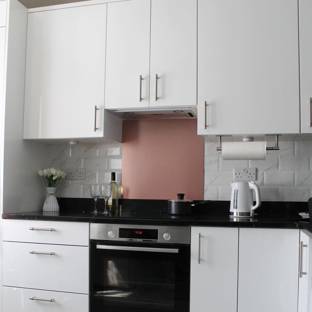 Altro Aluminium Kitchen Splashback - 900 x 750mm - Gloss Brushed Copper