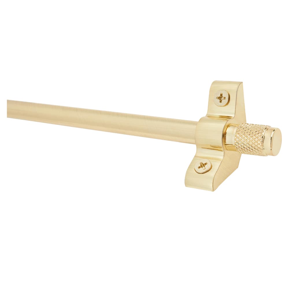 Altro Stair Rod with Knurled Finials - 900mm Length - Satin Brass