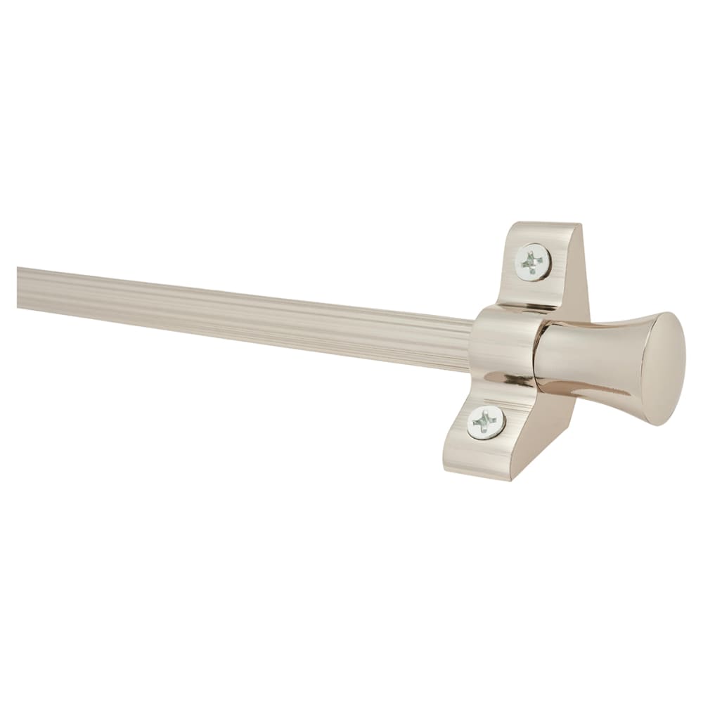 Altro Lines Stair Rod with Fluted Finials - 900mm Length - Polished Nickel