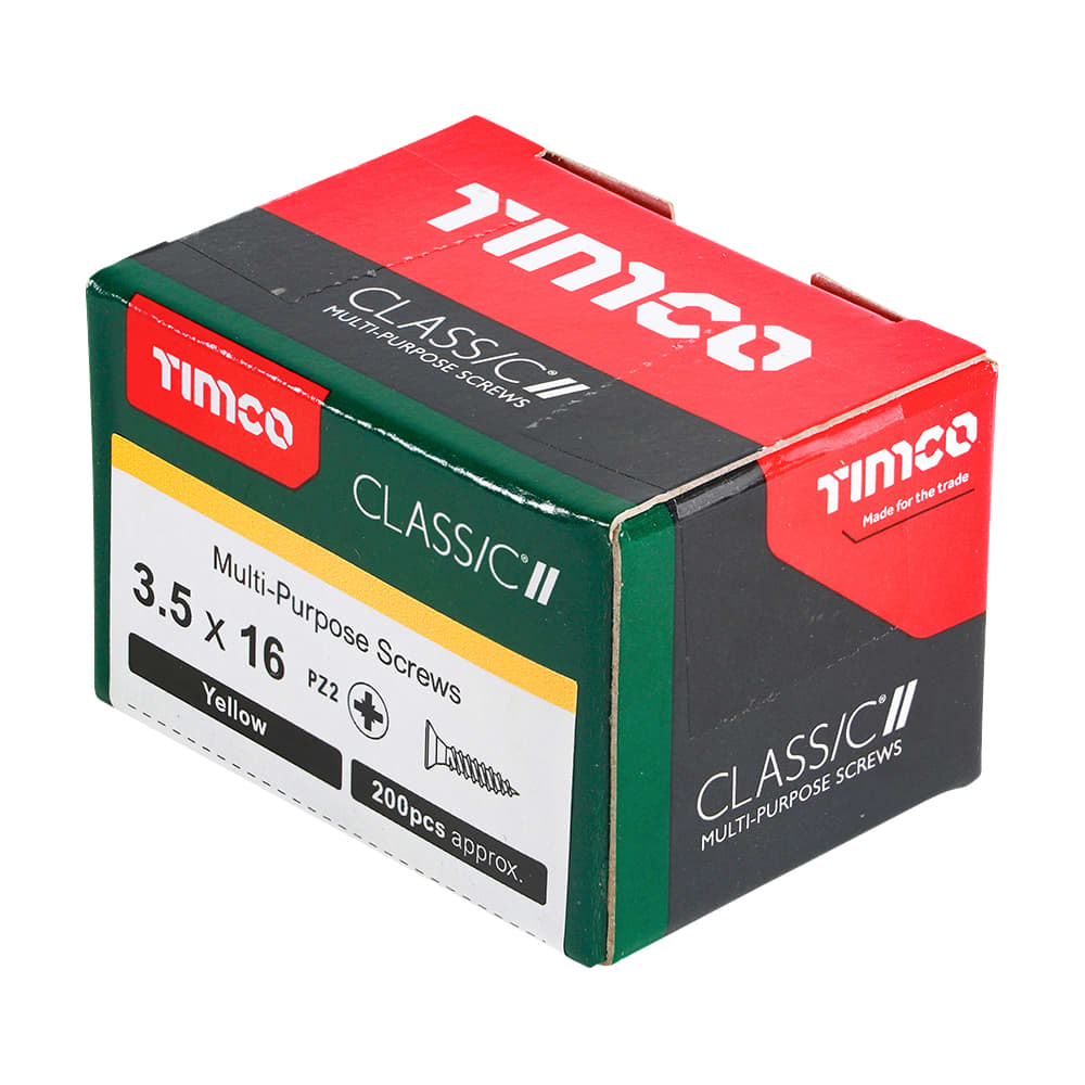 Timco Solo Yellow WOODSCREW POZI COUNTERSUNK SOLOC 10g 12g ~ Packs Of 20, 50, 100, 200 Or 1000 ~ Screws 4, 4.5, 5, 6mm (100, 4.0 X 70mm