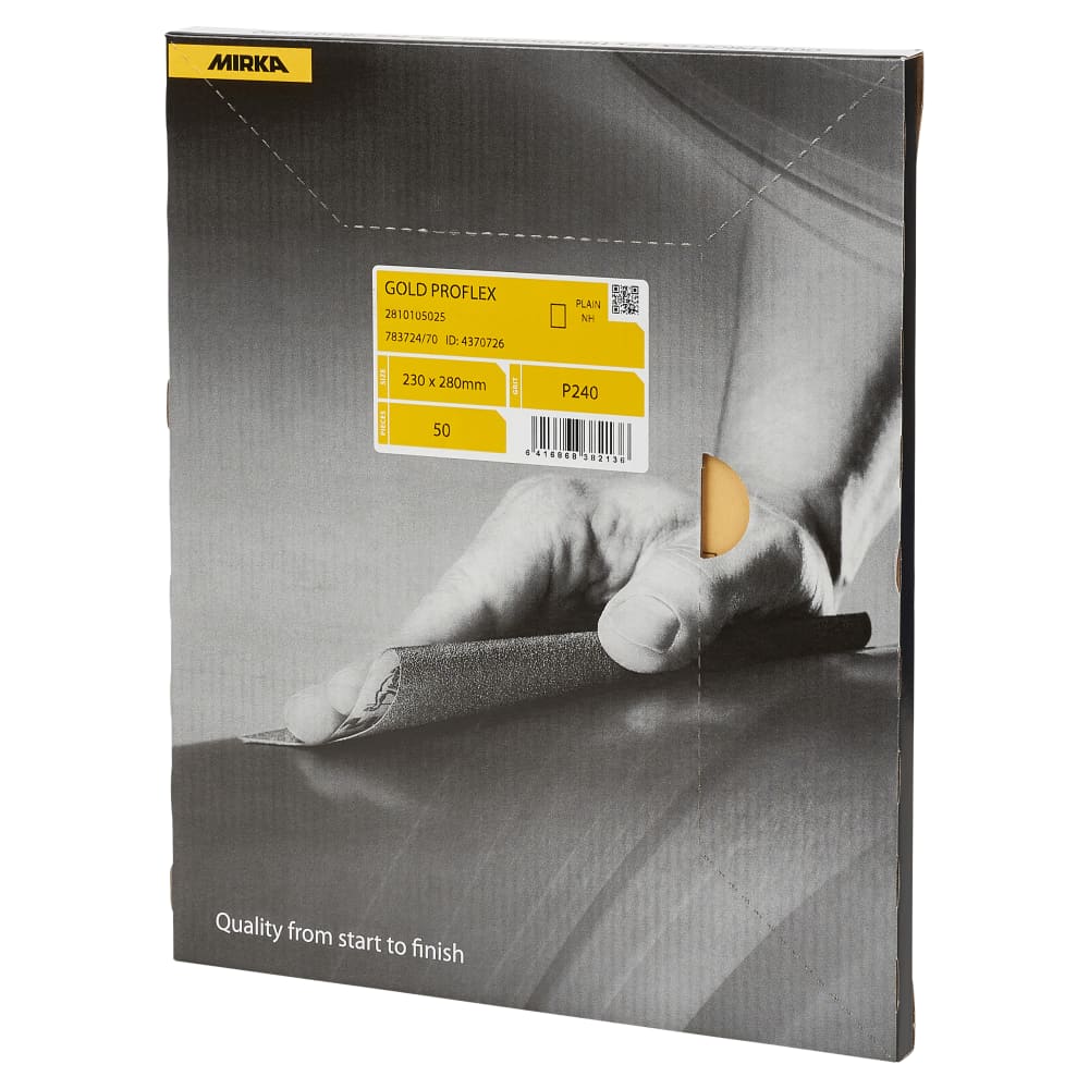 Mirka Gold Proflex Sanding Sheets - 230 x 280mm - Grit P240 - Pack of 50