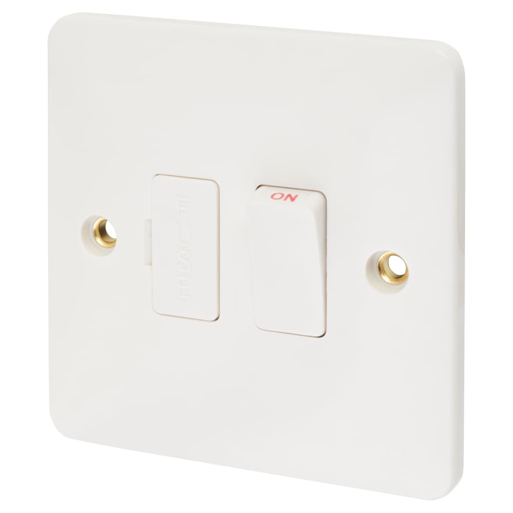 Touchpoint 13A 1 Gang Double Pole Switched Fused Spur - White