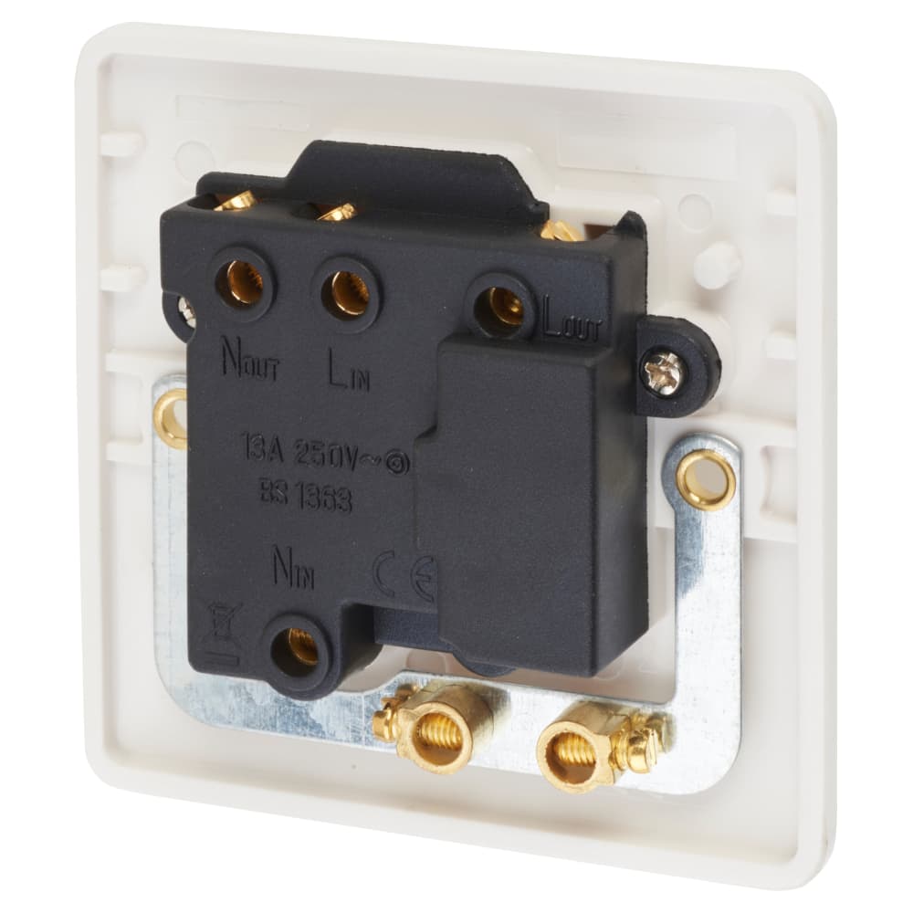 Touchpoint 13A 1 Gang Double Pole Switched Fused Spur - White