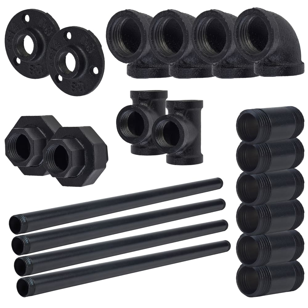 Altro 1/2" Pipe Shoe Rack - Black 