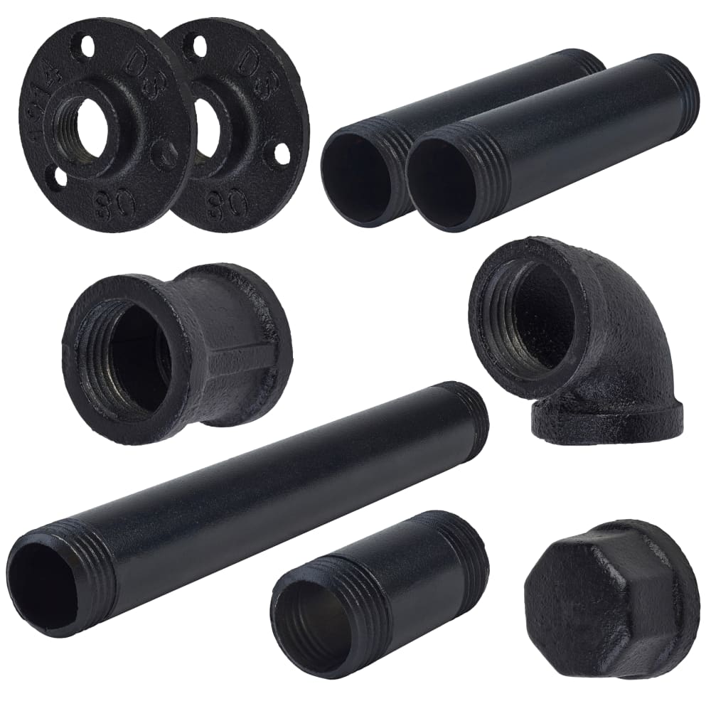 Altro 3/4" Pipe Kitchen Roll Holder - Black 