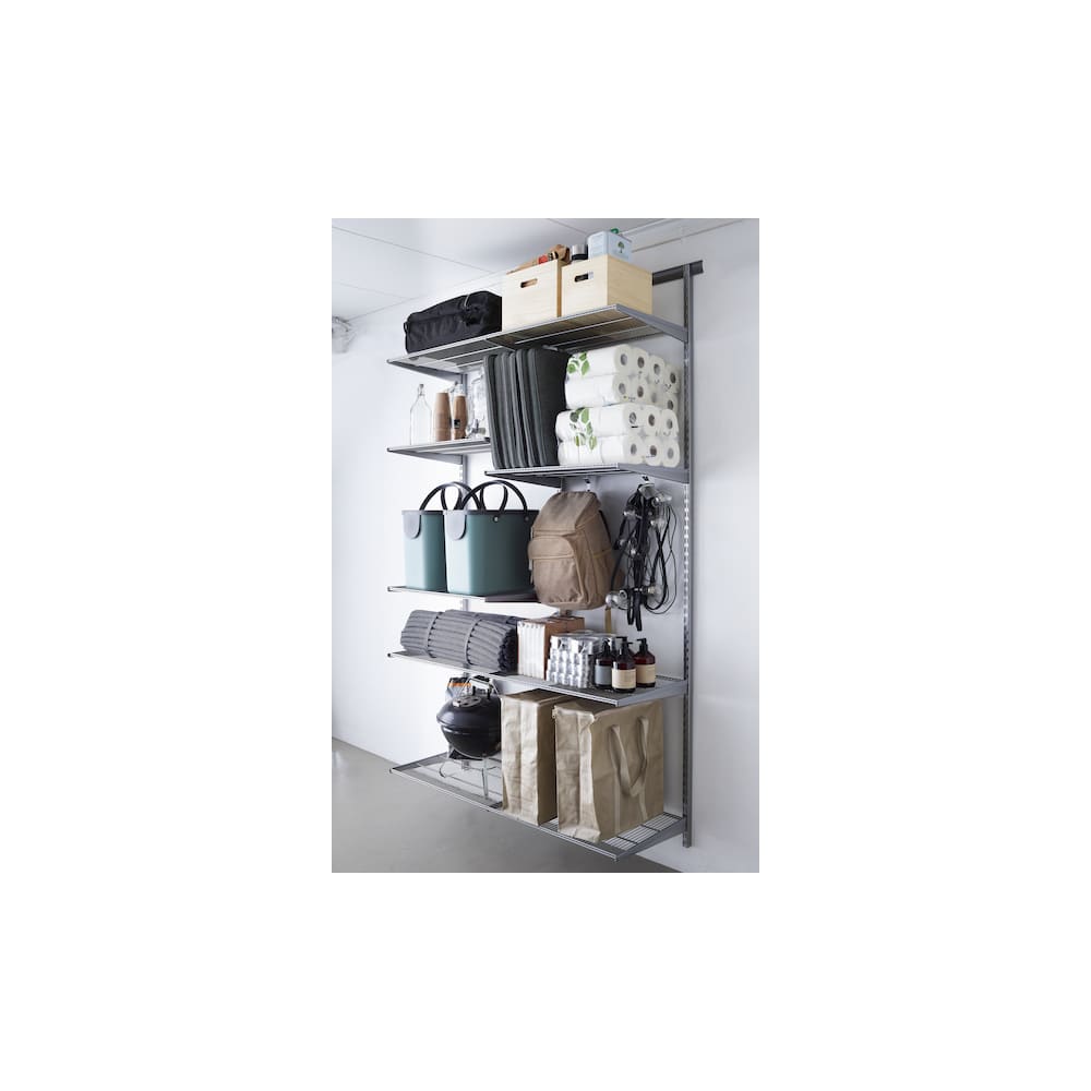elfa Top Track System - Click In Ventilated Wire Shelf - 1212 x 405mm - Platinum