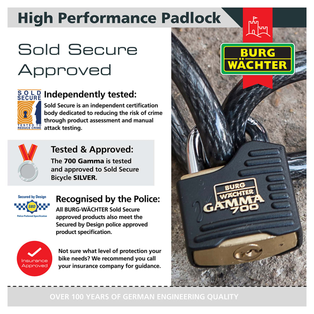 Burg Wachter Brass Gamma Padlock - 30mm Body - 22 x 26mm Shackle - Keyed Alike - Pack of 3
