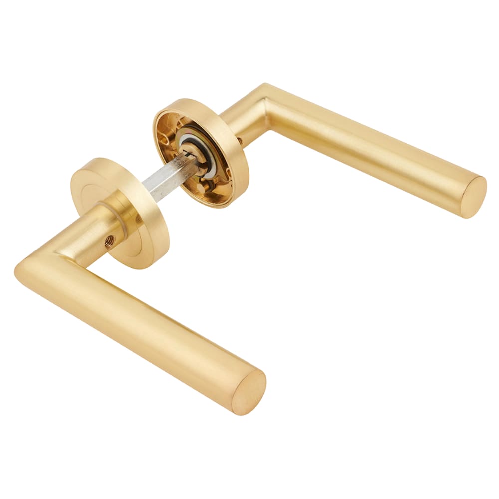 Altro Emily Door Handle on Rose - Satin Brass 