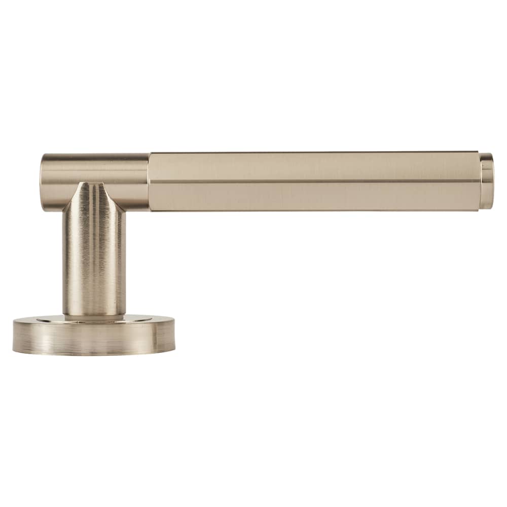 Altro Juno Hexagon Door Handle on Rose - Satin Nickel