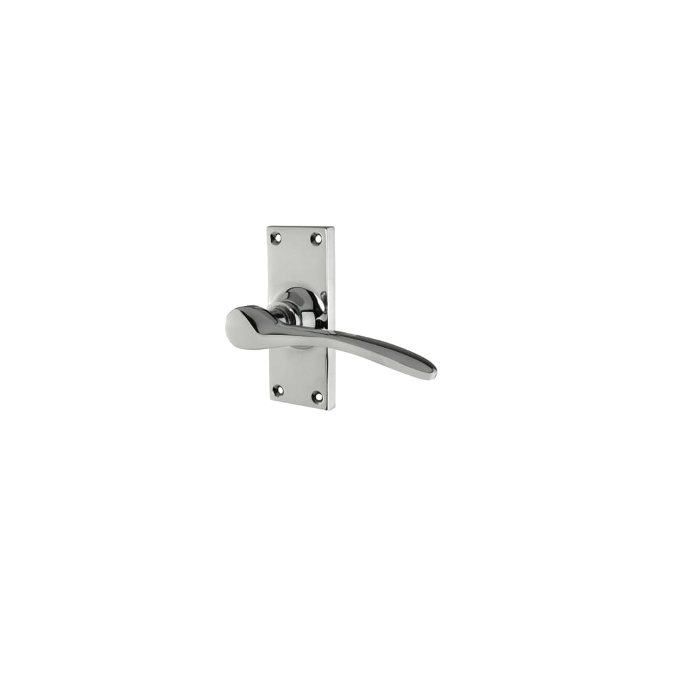 Hampstead Buckingham Latch Door Handle - Short Plate - 100 x 41mm - Polished Chrome