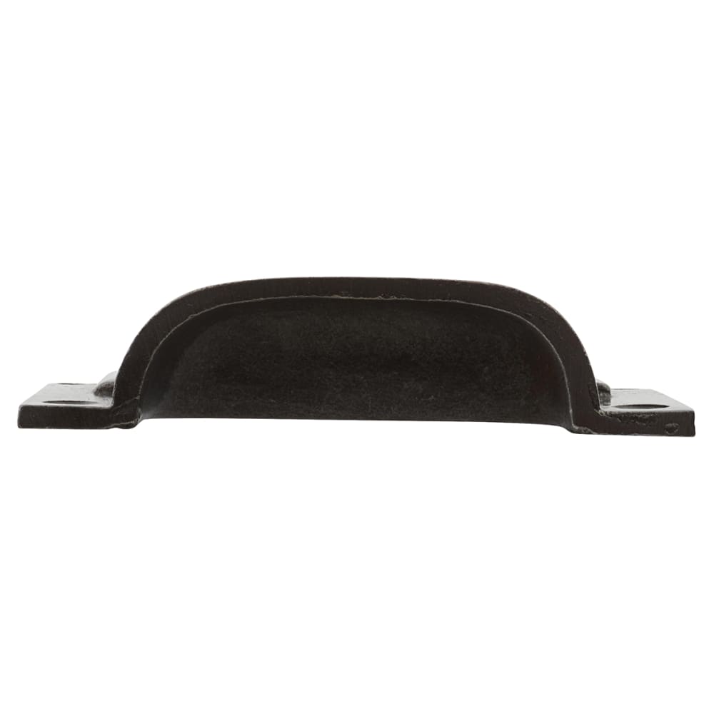 Olde Forge Cabinet Cup Handle - Card Holder - 75mm Centres - Polished Iron